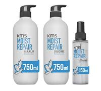 KMS Moist Repair Shampoo 750ml, Conditioner 750ml & Leave-In Conditioner 150ml Pack - 750 ml