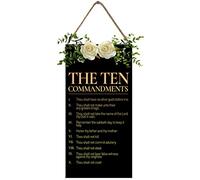 KMszsm The Ten Commandments - 8x16 Christian Religious Scripture, Bible Verse Wall Art - Kids Wall Decor, Kids Bedroom Decor, Kids Wall Art - Gift For Child