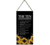 KMszsm The Ten Commandments - 8x16 Christian Religious Scripture, Bible Verse Wall Art - Kids Wall Decor, Kids Bedroom Decor, Kids Wall Art - Gift For Child
