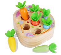 KMTJT Montessori Wooden Carrot Harvest Shape Sorting Toy for 1 2 3 Year Old