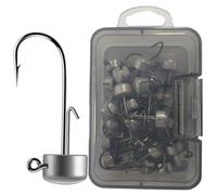 Kmucutie Ned Rig Jig Heads, 20 Pieces Finesse Mushroom Jig Hooks Kit for Bass Fishing 3/32,1/8,3/16,1/4,5/14 OZ, (Color A,1/4 OZ, About 7 G)