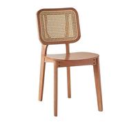 KMUD Rattan Vanity Makeup Chair Small Dining Chairs Stylish Wood Accent Chair Patio Chairs Wicker,Stackable Indoor-Outdoor Chair Restaurant Stack Chair Kitchen Chairs Side Chair(Style-2)