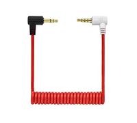 Kmuqshy 3.5mm TRS to TRRS Patch Cable, Coiled TRS to TRRS Patch Cable, Male to Male Right Angle Mic Cord Compatible with Rode SC7 VideoMic BOYA, Connects Smartphones, Tablets for Audio Recording