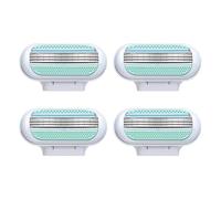 Kmuqshy Venus Women's Razor Refill Blades, 4 Pcs, Blue, 3-Layer Blades, Comfort Glide, Easy Replacement Heads