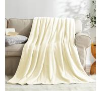 KMUSET Cream Fleece Blanket for Couch - Lightweight Super Soft Cozy Luxury Bed Blanket Microfiber 50 x 60 inches