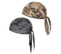 KMUTZENS Bandana Skull Cap - 2 Pack Unisex Lightweight Mesh Headwrap Helmet Liner, Quick Drying UV Protection Head Cover for Cycling, Motorbike, Running