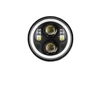 KMVPVGZHCN Motorcycle Headlight LED For Motor For Sportster Bobber Iron 883 For Dyna Black 5.75" Motorcycle Headlight LED Projection Lamp With Angel Ring 12V(Black)