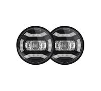 KMVPVGZHCN Motorcycle Headlight LED For Touring Road King For Ultra Classic Electra Motorcycle 7 Inch Round LED Headlight 4.5inch Led Fog Lights Set LED LAMP H4(02 black)