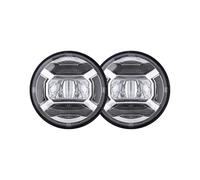 KMVPVGZHCN Motorcycle Headlight LED For Touring Road King For Ultra Classic Electra Motorcycle 7 Inch Round LED Headlight 4.5inch Led Fog Lights Set LED LAMP H4(02 chrome)