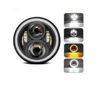 KMVPVGZHCN Motorcycle Headlight LED Headlight For Motorcycle 7Inch Round DRL Turn Signal Halo LED Headlamp 40W 60W 80W 90w(60W full halo14)