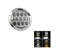 KMVPVGZHCN Motorcycle Headlight LED Headlight For Motorcycle 7Inch Round DRL Turn Signal Halo LED Headlamp 40W 60W 80W 90w(80W HEADLIGHT21)