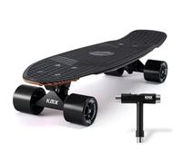 KMX Skateboard 22 and 27 Inch, Classic Cruiser Skateboard for Beginners and Advanced Skaters, Mini Cruiser Board for Boys, Girls, Kids, Students, Adults, Teens Penny Board(22 Black Flame)