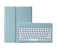 KMXDD Cute Keyboard Case for iPad mini7 A17 Pro 2024, iPad Mini 6th Generation 2021 Keyboard Case Round Key Removable Bluetooth Keyboard Cover Support Pencil Charging,Mist Blue