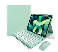 KMXDD Keyboard Case Mouse Compatible with iPad Air 11 inch M3 M2/ Air 5th 4th Generation 10.9" / iPad Pro 11 4th/3th/2th/1st Gen Case with Round Key Cute Removable Color Keyboard,Mint Green