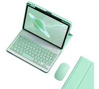 KMXDD Keyboard Case Mouse Compatible with iPad Mini 7 A17 Pro 2024, iPad Mini 6th Generation 2021 Case with Keyboard Mouse Support Pencil Charging Color Keys Removable Bluetooth Keyboard,Mint Green