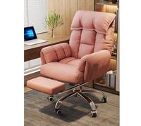 KMXNSJZS Ergonomic Executive Office Chair - Adjustable Reclining Footrest Stylish Rocking Design - Comfortable Gaming Desk Chair For Home Study Work - Orange Color,Pink B