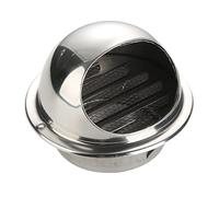 KMXNSJZS Round Stainless Steel Air Vent With Built-In Fly Screen Mesh, 250Mm Spherical Extractor Wall Vent For Kitchen, Bathroom Office - Durable, Easy To Install,250Mm 9.84In