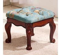 KMXNSJZS Solid Wood Bench With Storage, Large Capacity Space Saving Shoe Changing Stool, Vintage Entryway Shoe Bench With Embroidery Cushion Seat, White, 100 X 35 X 48,Braun 37X30X30Cm(15X12X12Inch)