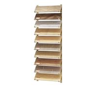 KMXNSJZS Tile Rack,10-Tier Wall Mounted Tile Sample Display Rack, Heavy Duty Metal Ceramic Tile Storage Holder, Commercial Wood Floor Sample Shelf, Stylish Gold Floating Bracket,Gold 10.5X140Cm