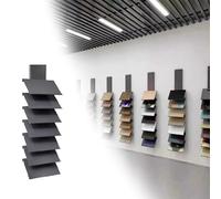 KMXNSJZS Tile Rack,Wall-Mounted Tile Sample Rack - 5/6/7-Tier Metal Display Stand For Retail Stores Exhibition Halls, Perfect For Showcasing Floor Tiles And Samples,Silver 11.8X15.7X66.9 In