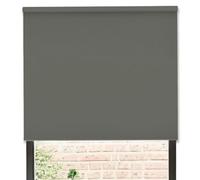 Kmxo Made to Measure Plain Coloured Thermal Blackout Window Roller Blinds Energy Saving UV Protection Privacy Shade for Bedroom Living Room Office Easy Fit Modern Home Decor (Grey)