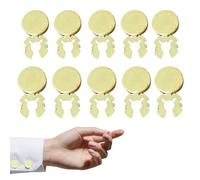 KMYZQDV 10Pcs Button Covers for Women Blouses Gold Clip-On Botones Cufflinks Kit Elegant Cover for Men’s Dress Shirts Formal Jeans Buttons Blank Cuff Links for Wedding or Office Wear