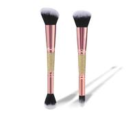 KMYZQDV 2Pcs Double Ended Shadow Brush Duo 2 Sided Makeup Brushes for Face Blending and Contour 3D Gold Blush Blender Tools and Brush Set for Smooth Cosmetic Application