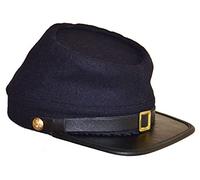 kn American Civil War Confederate Blue Union Wool Kepi Peak Cap (Large)