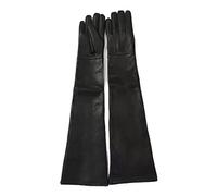 kn Genuine Lambskin Leather Black Handmade Dominatrix Mistress Opera Long Gloves (Large)