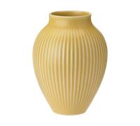Knabstrup Keramik Knabstrup vase ribbed 12.5 cm Yellow