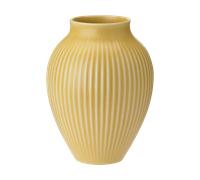 Knabstrup Keramik Knabstrup vase ribbed 27 cm Yellow