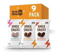 Knack Snacks | Crunchy Protein Balls - Variety Pack (9x 34 gram Bags) | High Protein Snack, Gluten Free Low Sugar, Protein Bar