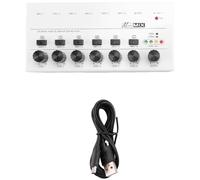 Knadgbft 1 PCS 6 Channels Audio Mixer Mini Stereo Mixer 6.35MM Low-Noise USB Mixer for Recording Studio,White