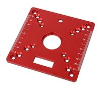 Knadgbft 1 PCS Router Table Insert Plate,Mini Square Woodworking Bench Router Flip Plate Red Aluminum Alloy