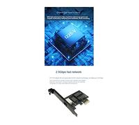 Knadgbft 1 Piece 2.5G Single Port Gigabit Network Card 2500M I225 PCI-E Wired Network Card Desktop Game Gaming Network Card 12 X 7.5 X 5.5cm Black