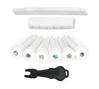 Knadgbft 1 Set Acoustic Guitar Bone Bridge Saddle for NUT with 6Pcs Small Abalone Dot (Bone Bridge & Bone Pins)