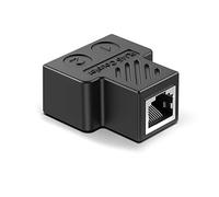 Knadgbft 1 to 2 Way Ethernet Port Adapter LAN Ethernet Network Cable Splitter Adapter RJ45 Female Splitter Socket Connector