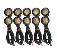 Knadgbft 10 Pcs 12V 23Mm Dual Color Switchback 4014 Smd 12 Led Drl Eagle Eye Daytime Light Car Motor Turn Lights