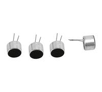 Knadgbft 10 Pcs 2 Pin Mini MIC Capsule Electret Condenser Microphone Silver Tone Black