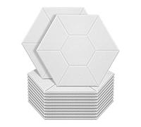 Knadgbft 12 Pack Sound Proof Padding Acoustic Panels,Hexagon Sound Proofing Absorbing Panel High Density Beveled Edge Wall Panels