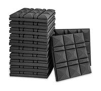 Knadgbft 12 Pcs Acoustic Panels,Acoustic Foam Panels,Studio Wedge Tiles,Sound-Absorbing Pyramid 3 Square Block Design,5X30X30 cm