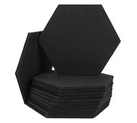 Knadgbft 12 Pcs Polyester Fiber Sound-Absorbing Panel Hexagonal Sound-Absorbing Material for Sound Insulation and Sound Treatment