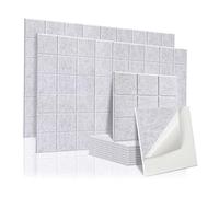 Knadgbft 12Pcs Self-Adhesive Acoustic Panels Decor Tiles,Sound Panels 9 Mesh Pin Boards,Acoustic Treatment for Studio,Silver gray