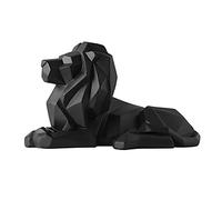 Knadgbft 1Pcs Nordic Geometric Lion Statue Resin Crafts Animals Lion Art Sculpture Home Decoration Accessories Black