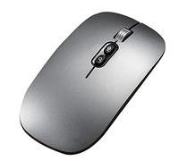 Knadgbft 2.4G Wireless Mouse Rechargeable Silent Ultra-Thin USB Optical Mouse 1600 DPI Portable USB Computer Mice(Gray)
