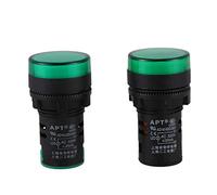 Knadgbft 2 Pcs AC220V Green LED Power Indicator Pilot Signal Light Lamp 22mm Dia