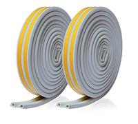 Knadgbft 2 Rolls 10 M Draft Excluder for Doors and,Draught Excluder Tape Rubber Seal Foam Tape Car Stickers Sealing Grey