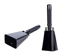 Knadgbft 2Pcs Metal Cow Bell 8 Inch Steel with Handle, Noise Makers, Cheering Loud Call Bell Alarm