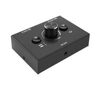 Knadgbft 3.5mm 2 Input 1 Output/1 Input 2 Output Audio Switcher Audio Splitter Switcher Audio Switcher Box One-Key Mute Button
