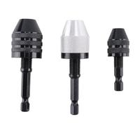 Knadgbft 3 Pcs Keyless Drill Chuck 1/4 Inch Hex Keyless Drill Chuck Converter Drill Adapter for Impact Drill Tool